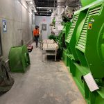 Inside a power generator plant during installation.